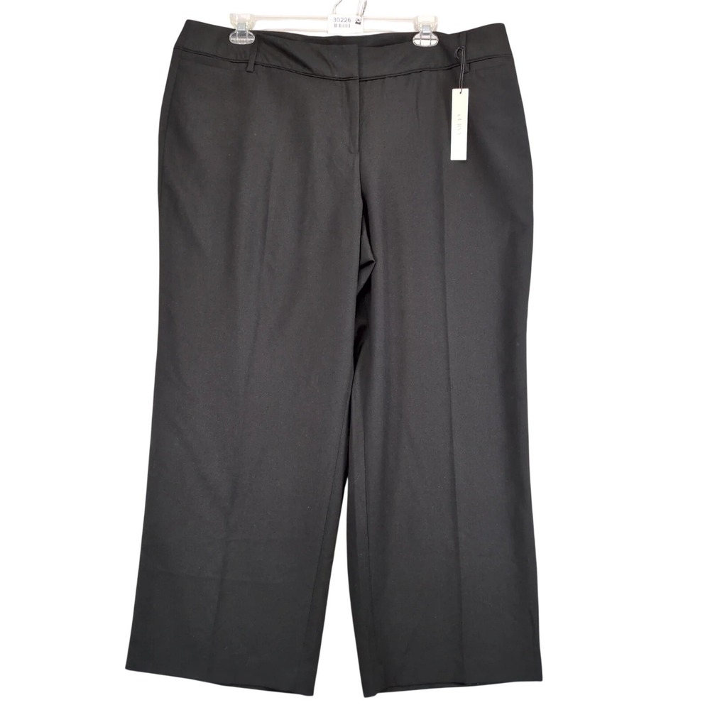 NWT Cato‎ Wide-Leg Black Dress Pants Womens Plus Size 22WP 44x30" Career Classic